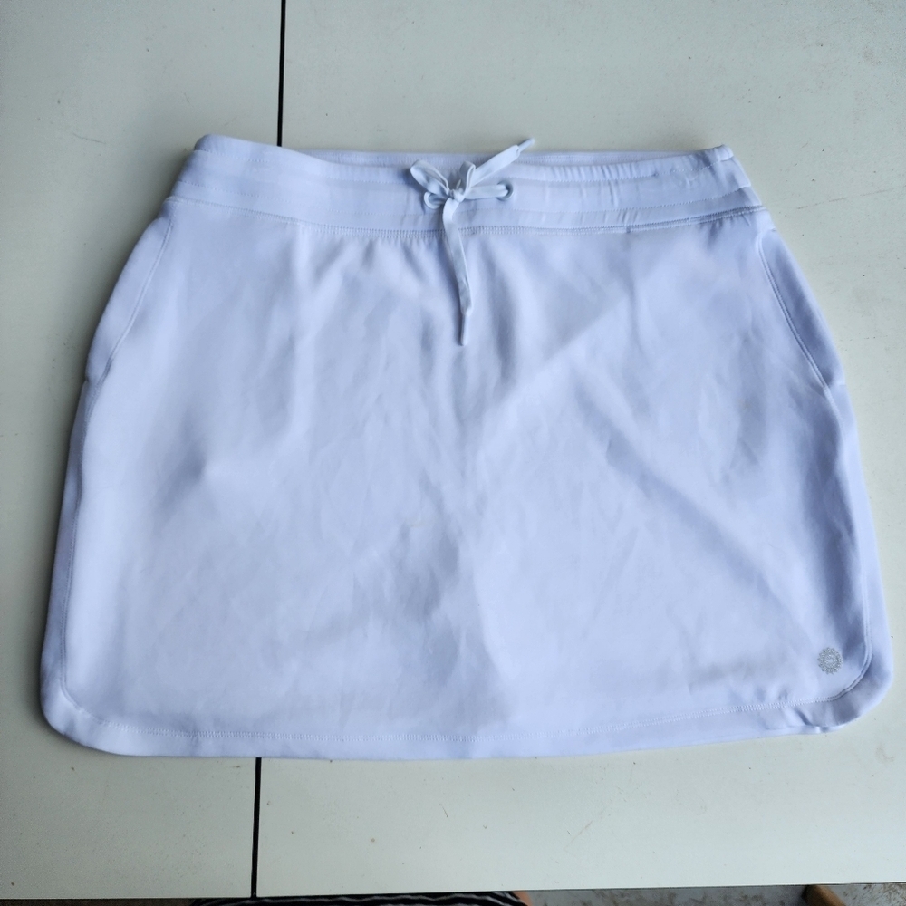 Brisas Skort White Women’s Built In Shorts Hiking Tennis Soft Stretch Nylkn Sz L